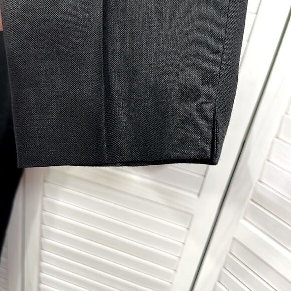 Talbots Linen Pants Size 6 Irish Linen Classic Side Zip Black - Picture 5 of 12